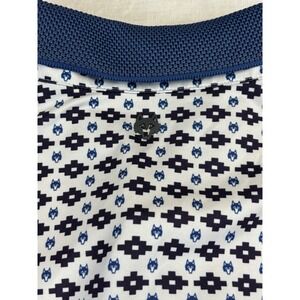 Greyson Polo Shirt Mens XXL White Navy Wolf Head Geometric Performance Golf